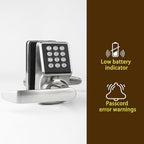 Cielsa Dawn Electronic Door Lock with Door Handle,Keypad Door Lock with Handle,Smart Locks for Front Door Keyless Entry Digital Knob with Code-Fob-Key(Brushed Nickel,1pack)
