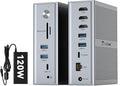 TobenONE DisplayLink Docking Station 3 Monitors, 14-in-1 Triple Monitor Dock for M1-M5 MacBook/Mac mini, Windows, Chrome (3HDMI, 120W Power Supply, 5 USB, Home Office & Professional Workspace