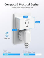 Lepro P1 Smart Plug Mini 15A, WiFi Outlet Plugs Compatible with Alexa & Google Assistant, Voice/APP Control, Timer & Group Controller, 2.4Ghz Only, ETL & FCC Certified, 2-Pack
