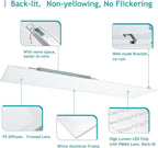 VocgoUU 1x4 LED Flat Panel Light 5000K 4000K 3000K - 1x4 LED Troffer Drop Ceiling Light Fixture, 0-10V Dimmable, 100-277V, ETL Listed, 8 Pack