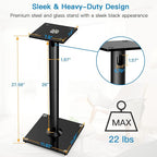 PERLESMITH Universal Floor Speaker Stands for Surround Sound up to 22LB, 27.56 Inch Bookshelf Speaker Stand for Klipsch, Polk, Yamaha & Other Large Satellite, Bookshelf Speakers, Studio Monitors,1 P