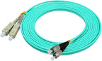 Jeirdus 2Meters 6ft SC to FC Duplex 50/125 10G OM3 Multi-Mode Fiber Optic Cable Jumper Optical Patch Cord SC-FC