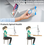 NIFBANG Computer Monitor Stand Riser for Desk,4.5-6.3 Inches Freely Height Adjustable with Cellphone Holder,Multi-Purpose Desktop Organizer Monitor Stands Riser for Computer,Laptop,Printer,TV (White)