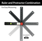 NORTOOLS Digital Angle Finder Protractor-7inch 0-360 °LCD Digital Protractor Ruler, ±0.5° Accuracy Measuring Tool for Woodworking/Construction/DIY/Miter Saw (Metric/Inch, 2 Batteries Included)