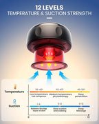 EURPMASK Choose the color of europe 5-in-1 Electric Cupping Kit with Red Light - 24 Levels Adjustable Suction & Heat, One-Touch Control, Portable Muscle Relaxation Tool (Single)