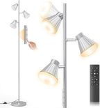 SIBRILLE 36W LED Tree Floor Lamp, Dimmable Tall Standing Lamp with Remote & Touch Control, 4 Color Temperatures Bright Floor Lamp, 3 Rotatable Light Modern Floor Lamps for Living Room Bedroom Office