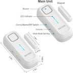 DAYTECH Fridge Door Alarm with Delay 1/2/3/4 mins Adjustable Close Windows Reminder 0-120 dB Refrigerator Alert Wireless Door Ajar Chime for Freezer Fridge Home 1 Set White