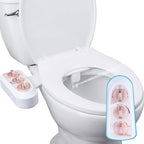 Hibbent Bidet Attachment for Toilet with Self Cleaning Dual Nozzle, Hot and Cold Water Spray Non-Electric Mechanical Toilet Seat Bidet for Rear or Female Washing Sanitizing, Rose Gold
