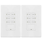TG 30-Minute No Neutral Wire Countdown Timer Switch, 1-5-10-15-20-30 Min, for Bathroom Fans, Heaters, Lights, LED Indicator, 120VAC 800W, UL Listed, White, 2 Pack