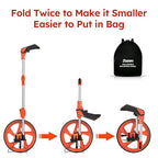 Zozen Distance Measuring Wheel, Measure Wheel in Feet and Inches, Collapsible/Mechanical/One Key to Reset/Kickstand to Keep Stand/Starting Point Arrow and Carrying Bag, Adapt to Various Roads.