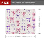 Coquette Girlie Pastel Bows Square Mouse pad, Texture, Waterproof, Anti Slip Rubber Base, Computer Mouse pad, Laptop Mouse pad