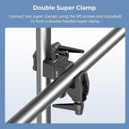 SmallRig Super Clamp Kit 2-Pack, Heavy Duty Max Load 33lb /15kg, with a 1/4"-20 & a 3/8"-16 Top Screw on a 5/8" Stud, for Photography Studio Video Camera Lighting, for Round Pipe and Flat Surface 5318