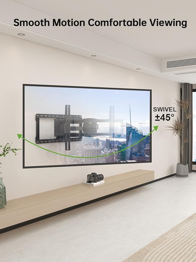 USX MOUNT UL Listed Full Motion TV Wall Mount for 37-90 Inch TVs up to 150 lbs, TV Mount Bracket with Articulating Arms Pre-Assembled, Swivel and Tilt, Fits 16",18, 24" Wood Studs, Max VESA 600x400mm