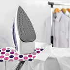 COTTY HOME Extra Thick Ironing Board Covers with Pad Standard Size 15x54, Snug Fit Adjustable Drawstring Tightening with Stopper, Heat Reflective Coating, Nose Pocket and Fastener Straps, Polka Dots