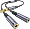 MOSWAG Headphone Splitter 3.5mm Stereo to Dual 3.5mm Female Headphone Jack Audio Stereo, Extension Cable Audio Y Splitter Compatible with iPhone Samsung iPad Tablet Laptop