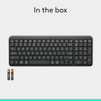 Logitech K250 Bluetooth Keyboard with Numpad, Easy Connectivity, Compact Wireless Keyboard Made with Recycled Plastic, Spill-Resistant, Comfortable Keys - Windows/MacOS - Graphite