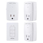BN-LINK Mini Wireless Wall-Mounting Remote Control Outlet Switch Power Plug in for Household Appliances, Wireless Remote Light Switch, LED Light Bulbs, White (3 Outlets)