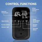 COMYAN Temperature Controlled Outlet , 15A/1800W Digital Thermostat Outlet, Cyclic Timing/Countdown, -40℉~210℉ VA Display Heating Cooling Control Timer with 2Pcs Probe Cable for Reptile Incubator
