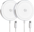 25W Magnetic Wireless Charger for iPhone 17/16, Qi2 Fast Charging Pad for iPhone 17/16/15/14/13/12 Series for AirPods, Strong Magnet, Ultra-Thin & Portable Charger Mat for Desk & Bedside, 2Pack