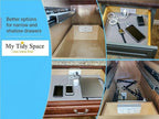 My Tidy Space Low Profile (2) PD30W USB-C (2) 15 Amp in Drawer Docking Station Outlet Plugs with Retractable arm