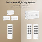 SURAIELEC Remote Control Outlet, Wireless Remote Light Switch, 100 FT, 15A/1875W, Expandable Indoor Compact Side Outlet Plug for Lamps, Fans, Christmas Trees, Small Appliances, 5 Outlets + 2 Remotes