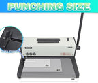 Rayson PD-1501 Coil Binding Machine with Electric Coil Inserter - Professionally Bind Presentations Documents, 4:1 Pitch with 46 Round Holes Spiral Binder