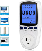 LED Watt Power Meter Plug, Home Electricity Usage Monitor with Powe Energy Voltage Cost for Monitor High Cost Appliance, Socket Power Meter with Reset Button