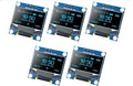 5PCS 0.96 Inch OLED I2C IIC Display Module 128x64 Pixel SSD1306 Mini Self-Luminous OLED Screen Board for Arduino Raspberry Pi (5Pcs- Blue)