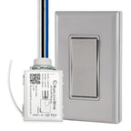 RunLessWire Single Pole Battery-Free DIY Wireless Light Switch Kit 150ft RF Range Self-Powered by Kinetic Energy for Fixtures & Outlets : 1 Remote Switch Controls 1 5A On/Off Receiver – Gray