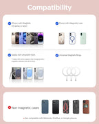 10,000mAh for MagSafe Power Bank Ultra Slim, Magnetic Wireless Charger with USB-C Cable, Fast Charging Portable Battery for iPhone 17 Pro Max/17 Pro/Air/16/15/14/13, Rose Gold
