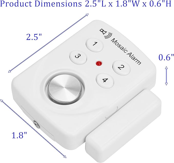 3 Pack Door Alarms with Delay When Left Open 130db Window Break Sliding Siren Vibration Detect Sensor for Home, Apartment Security. Keypad Intruder Burglar Entry Alert. Pool Alarm for Kids Safety
