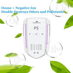 Morrerfresh Ozone Odor Eliminator for Strong Odor 99% Cat Litter Deodorizer Dog Poof Odor Removal Air Ionizers for Home Portable Air Purifier for Pets Toilet Wardrobe Shoe Garage Room Cabinet White