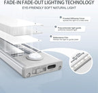 6 Pack Under Cabinet Lighting Wireless, 50 LED Rechargeable Battery Motion Sensor Light Indoor, Stick On Magnetic Closet Lights, Under Counter Lights for Kitchen, Stairs, White 12 in
