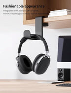 STEARBOR Headphone Hook，Under Desk Headphone Holder，PC Gaming Headset Holder，with 360 Degree Swivel & Cable Clip Organizer (Black)