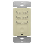 ENERLITES 4-Hour Countdown Timer Switch, 5-10-30-60 Min, 2-4 Hour, for Bathroom Fans, Heaters, Lights, LED Indicator, 120VAC 800W, No Neutral Wire Required, UL Listed, HET06-J-I, Ivory