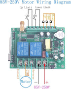 Motor Wireless Remote Control Switch AC 85V 110V 220V 250V 10A High Power Door Electric Curtain Remote Forwards Reverse, Wide Voltage 85V-250V 433MHz RF Remote Control Relay ON/OFF (2X Control 433MHz)