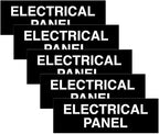 All Quality Basic Electrical Panel Sign - Fire Regulation Safety Compliance Sign - Black - Large (5 Pack)