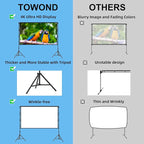 TOWOND Projector Screen with Stand, 84 inch Outdoor Projector Screen Portable Indoor Projection Screen 16:9 4K Rear Front Movie Screen with Carry Bag for Home Backyard Theater