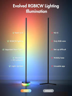 OIYN Corner Floor Lamp 2 Pack,RGBICW LED Corner Lamp with 1300lm Smart Modern Floor Lamp,App & Remote Control,Music Sync,Color Changing Standing Lamp for Bedroom Living Room and Gaming Rooms