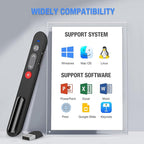 NinjajoyOX Presentation Clicker, Wireless Presenter Clicker with AAA Battery for PowerPoint Slide with Hyperlink & Volume Control, Presentation Remote for Mac/Computer/Laptop, Google Slide/PPT/Keynote
