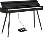 KUMENG Digital Piano 88 Key Weighted Keyboard,Full-Size Desk Progressive Hammer-Action Electric Piano For Beginners, With Sheet Music Stand, Pedal,Power Adapter, Headphone Mode, Usb-Midi