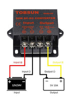 DC 12V/24V to 5V 10A Converter - Voltage Regulator Step Down Buck Converter Power Supply Transformer (12V/24V to 5V 10A)