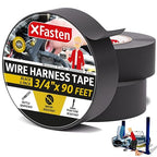 XFasten Wire Harness Tape, 3/4-Inch x 90-Foot (3-Pack), High Temp Wiring Loom Harness, Self-Adhesive Felt Cloth Electrical Tape for Automotive Engines, Noise Dampening, and Cable Protection