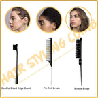 SPRINGSUGAR 5 Pcs Hair Wax Stick for Flyaways Edge Control Slick - Styling Tools Includes , Finishing , Comb, Gel for Fly Away for Women