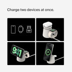 Belkin 2-in-1 Qi2 Wireless Charging Dock 15W Fast Charge iPhone Charger Compatible with iPhone 17, 16, 15, 14, and 13 Series, AirPods, and Other Qi2 Enabled Devices, Includes Power Supply - Sand