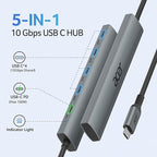 Acer 10 Gbps USB C Hub, USBC Splitter with 4*USB C 3.2 and 100W PD Port, Fast Transfer Type-C Multiport Adapter Compatible with MacBook Pro/M2/M1, iPad, Surface Pro, XPS【No Video Output】