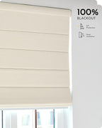Graywind Smart Roman Shades Compatible with Alexa Google WiFi Hardwired Automatic Blinds with Remote Blackout Plain Fold Soft Roman Window Shades for Windows Doors, Custom Size (Matelasse Beige)