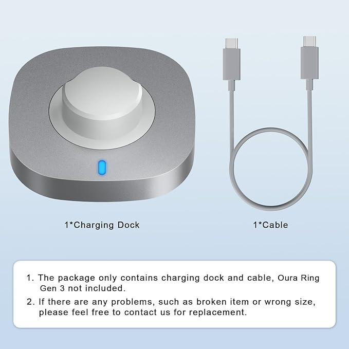 ZOOROO Charger Compatible with Oura Ring Gen 3 Size 11, Fast Charging Dock with USB-C Cable