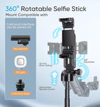 MAGIC JOHN Phone Tripod, Portable Selfie Stick, Pocket Size Tripod for iPhone, Selfie Stick with Detachable Remote Control & 2 Fill Light for Photograph, Live Streaming, Video Recording