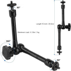 Mippko Camera Super Crab Clamp Mount,10" 360° Adjustable Aluminium Magic Arm Holder,1/4"-20 Thread for Video Light / Insta360 / Canon Nikon DSLR Cameras,Adapter for GoPro Hero 13/12/11/10/9/8/7/6/5